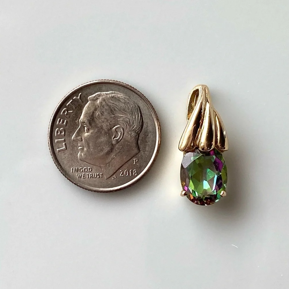 Elegant Gold and Multicolor Pendant Necklace - Picture 9 of 17